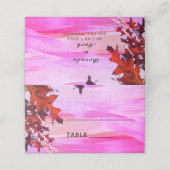 Najaars Oranje roze weduwentafel Plaatskaartje (Buitenkant ongevouwen)