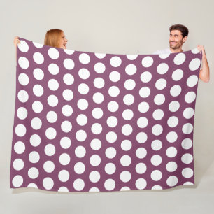 Najaars Paarse Geometric White Polka Dots Fleece Deken