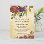 Najaars Paarse verbrande Oranje Christelijke bruil Kaart (Staand voorkant)