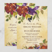 Najaars Paarse verbrande Oranje Christelijke bruil Kaart (Voorkant / Achterkant)