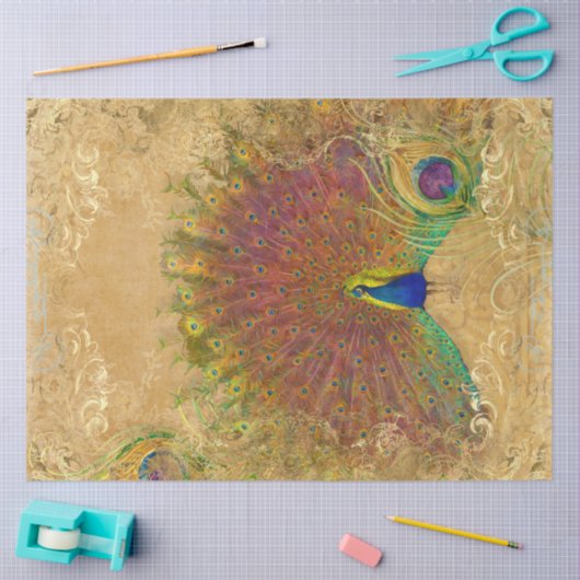 Najaars  Peacock Feather Gold-ontkoppeling Tissuepapier (Craft)