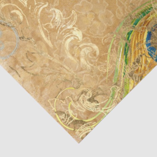 Najaars  Peacock Feather Gold-ontkoppeling Tissuepapier (Detail)