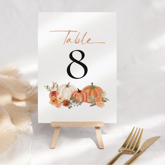 Najaars Pomkins Florals Wedding Table Number