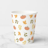 Najaars pompoen en bladzijden patroonpapierbekertj papieren bekers (Achterkant)