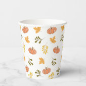 Najaars pompoen en bladzijden patroonpapierbekertj papieren bekers (Voorkant)