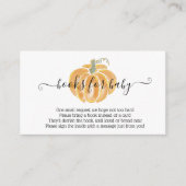 Najaars pompoenboeken voor Baby Informatiekaartje (Voorkant)