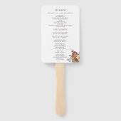 Najaars programma Blooms Burgundy & Oranje huwelij Handwaaier (Achterkant)