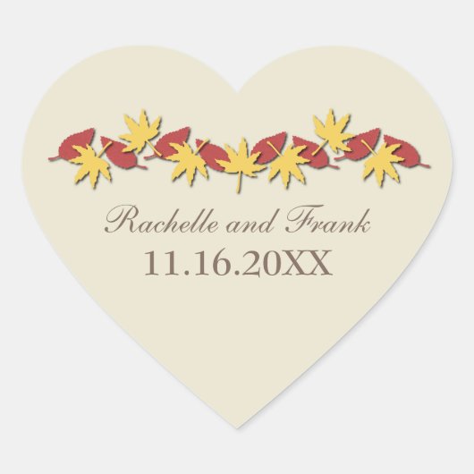 Najaars Rand Band Trekkers, geel/rood Hart Sticker (Voorkant)