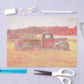 Najaars Retro Rustic Red Boerderij Truck Tissuepapier (Craft)