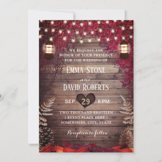 Najaars rode lederen rotsachtige lantaarnaarngevec kaart (Voorkant)