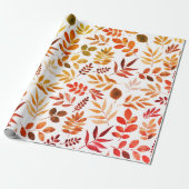 Najaars roest leves Patroon Cadeaupapier (Uitgerold)