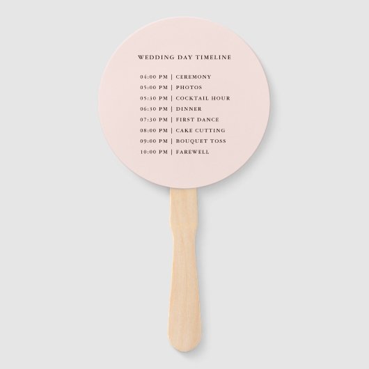 Najaars Romance Floral Wreath Weddendag tijdlijn Handwaaier (Achterkant)