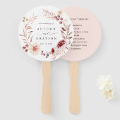 Najaars Romance Floral Wreath Weddendag tijdlijn Handwaaier (Voorkant en achterkant)