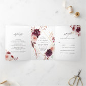 Najaars Romance Gold Geometric Lijst Wedding Drieluik Uitnodiging (Binnen)