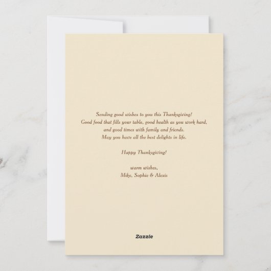 Najaars Stripes Pattern Thankful Photo Thanksgivin Feestdagenkaart (Achterkant)