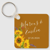 Najaars Sunflower Custom Wedding Sleutelhanger (Voorkant)