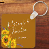 Najaars Sunflower Custom Wedding Sleutelhanger (Achterkant)