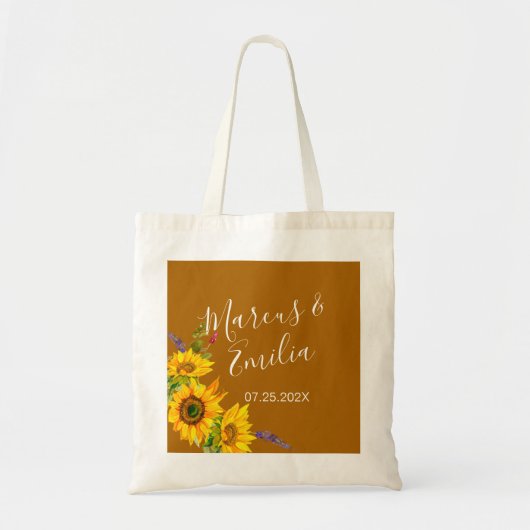 Najaars Sunflower Custom Wedding Tote Bag (Voorkant)
