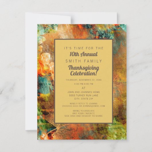 Najaars Thanksgiving binnenuitnodiging Kaart (Voorkant)
