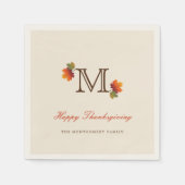 Najaars Thanksgiving monogram Servet (Voorkant)
