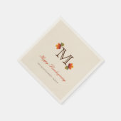 Najaars Thanksgiving monogram Servet (Hoek)