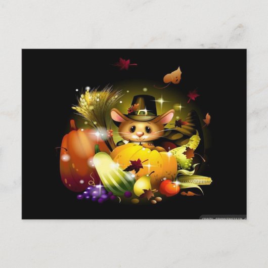 Najaars Thanksgiving Whimsical Elegant Modern Cute Briefkaart (Voorkant)