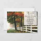 Najaars trekt White Picket Fence Wedding Reception Kaart (Voorkant)