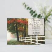 Najaars trekt White Picket Fence Wedding Reception Kaart (Staand voorkant)