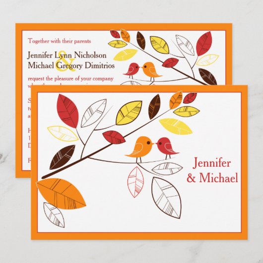 Najaars Uitnodiging tot weduwen en Tortelduifjes (Voorkant / Achterkant)