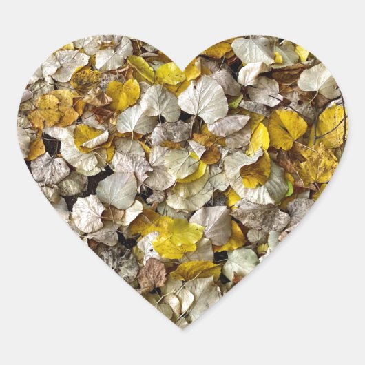 Najaars verlaten Herfst Seizoensboom Bladeren Hart Hart Sticker (Voorkant)