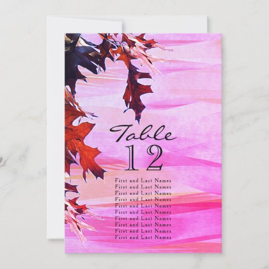 Najaars verlaten Oranje roze lijst met roze roze r Kaart (Voorkant)