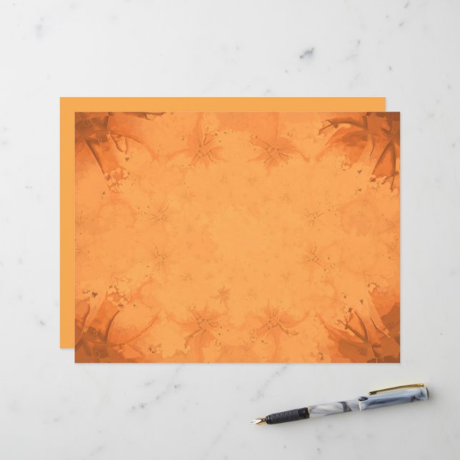 Najaars Victoriaans bruin Oranje patroon (Voorkant / Achterkant in situ)