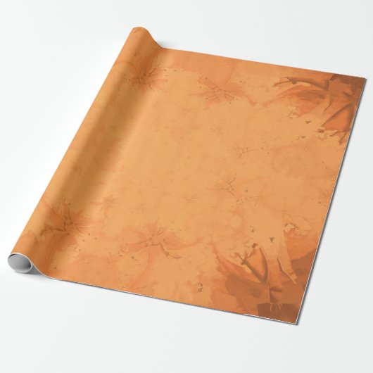 Najaars Victoriaans bruin Oranje patroon Cadeaupapier (Uitgerold)