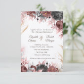 Najaars Waterverf bloemen Chhic Wedding Kaart (Staand voorkant)