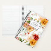 Najaars Waterverf Flowers en Greenery Pattern Notitieboek (Binnen)