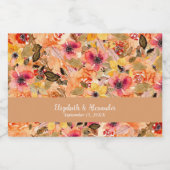 Najaars Waterverf Flowers Wedding Mini Likeurfles Etiket (Enkel label)