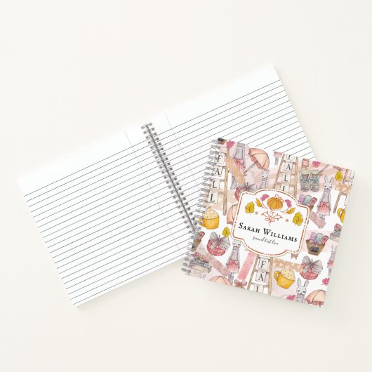 Najaars Waterverf gepersonaliseerd Notitieboek (Binnen)