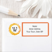 Najaars Waterverf Leaf Swirl Oranje Yellow Etiket (Insitu)