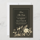 Najaars Waterverf op aarde Gedroogde Floral Spray  Save The Date (Voorkant)