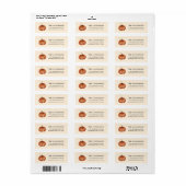 Najaars Waterverf Rustic Pumpkin Return Address Etiket (Full Sheet)