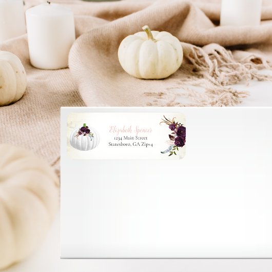 Najaars White Pumpkin Return-adres Etiket