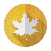 Najaars Witte Maple Leaf op Two-tone Gold Snijplank (Voorkant)