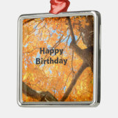 Najaars Yellow Maple Tree Fothday Metalen Ornament (Links)