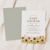 Najaars Zonnebloem Baby shower Invitation Kaart