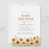 Najaars Zonnebloem Baby shower Invitation Kaart (Voorkant)