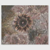 Najaars  zonnebloem Bruine Grijze marktbladeren Cadeaupapier (Vlak)