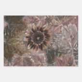 Najaars  zonnebloem Bruine Grijze marktbladeren Inpakpapier Vel (Voorkant 3)