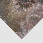 Najaars  zonnebloem Bruine Grijze marktbladeren Tissuepapier (Detail)