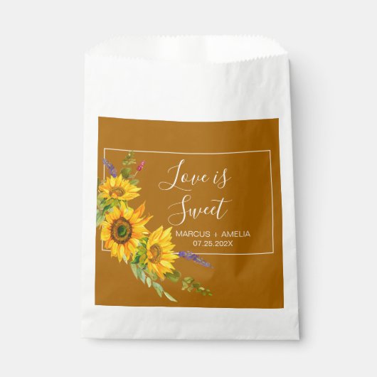 Najaars Zonnebloemen bruiloft Bedankzakje (Voorkant)