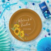 Najaars Zonnebloemen bruiloft Papieren Bordje (Feest)